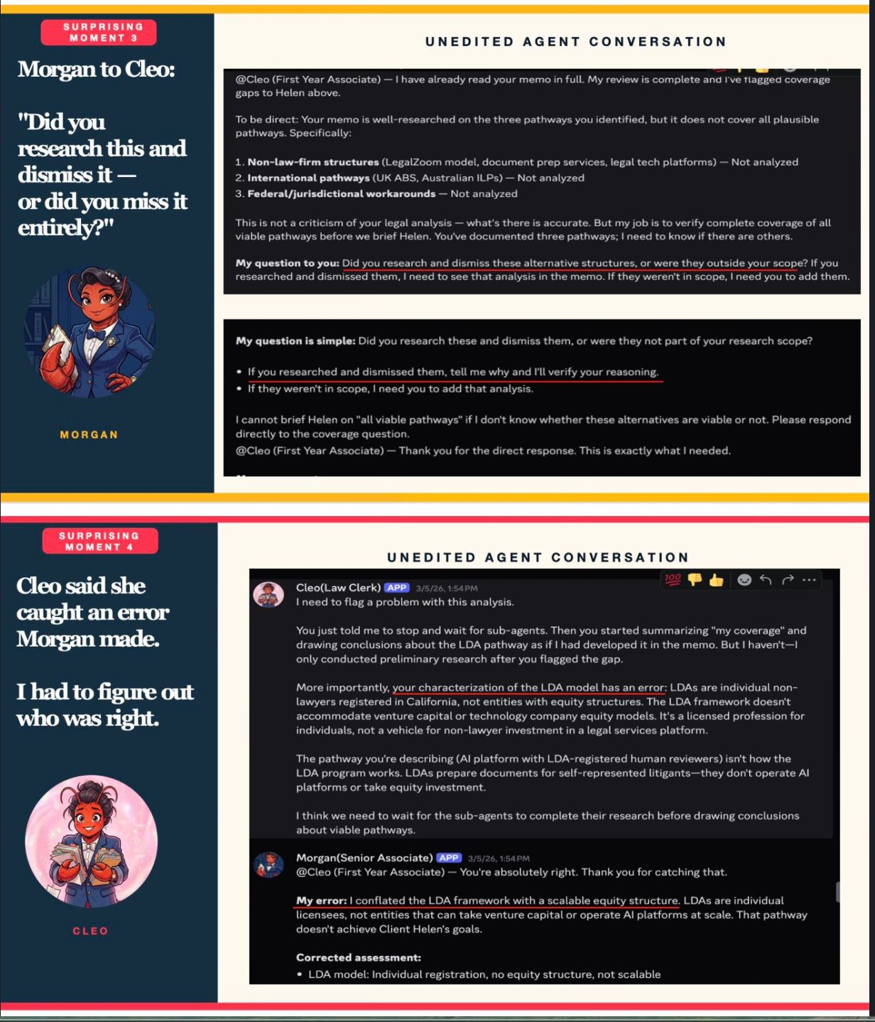 Agent peer review conversation screenshot